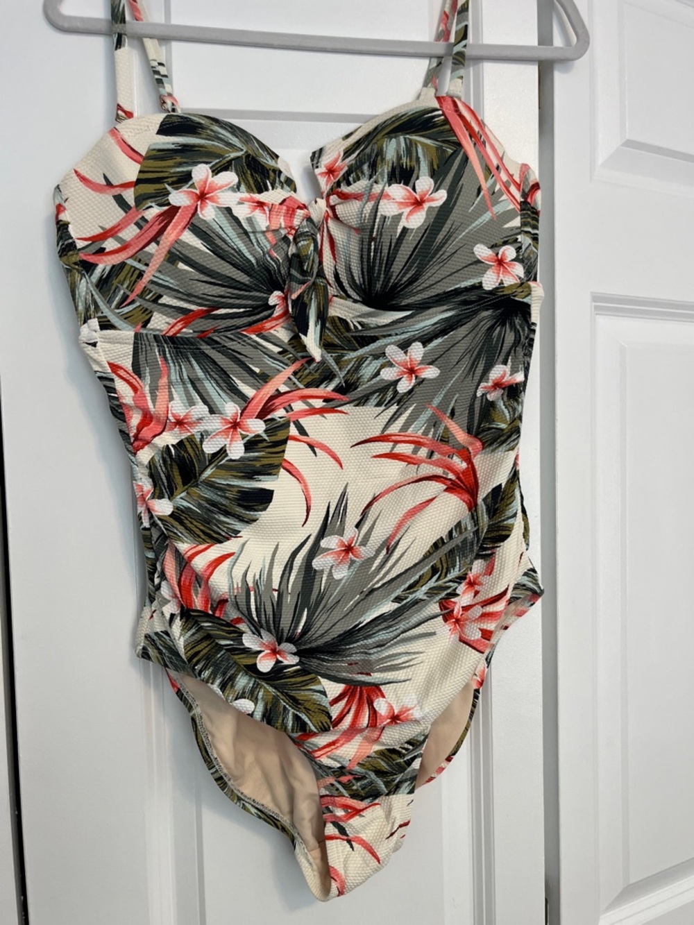 Target | Tropical Floral One-Piece Swimsuit — Coral & Olive Print | Size XL